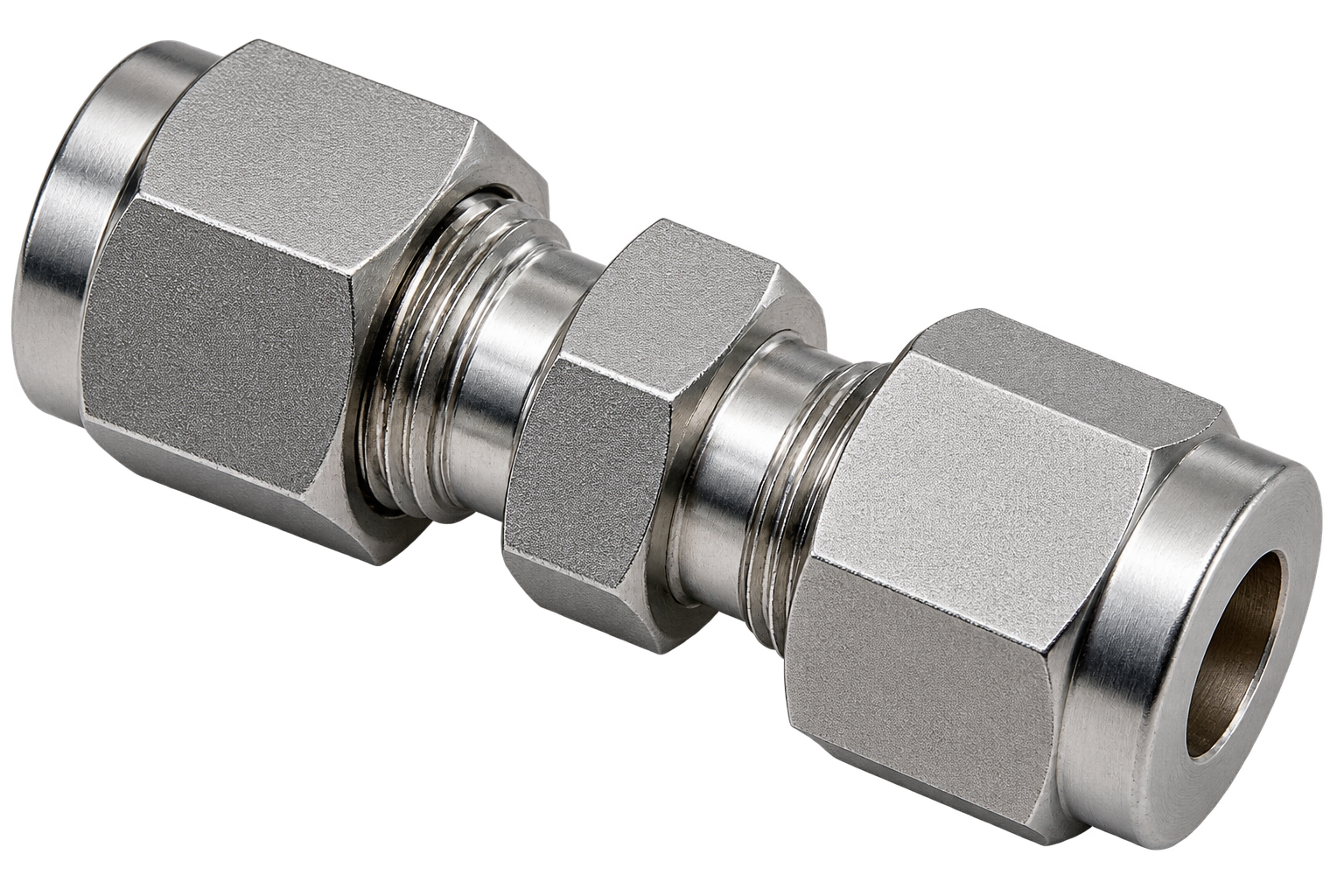 Twin-ferrule stainless tube fitting